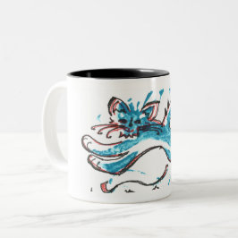 blått för katt för vatten för kaffemugg vänliga