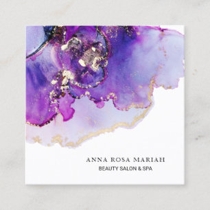 Blått för lavendel för *~* Luxe abstrakt sätta Fyrkantigt Visitkort