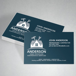 Blått för Modern Home Reparation Service Navy Visitkort