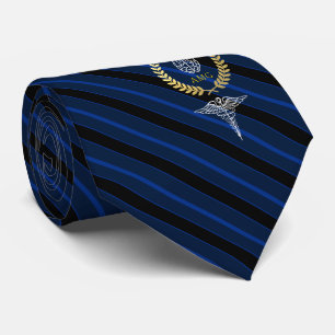 Blått för Monogram för hjärnmental hälsa Slips