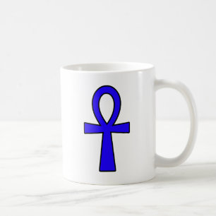 Blått för nyckel för Ankh egyptiska Hieroglyphi Kaffemugg