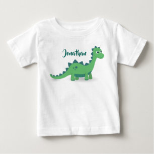 Blått för personligdinosaurgrönt lurar t-skjort t shirt