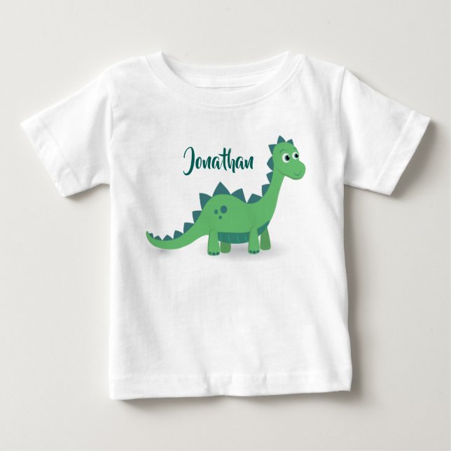 Blått för personligdinosaurgrönt lurar t-skjortan t shirt (Framsida)