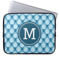 Blått för personligMonogramTeadrop mönster