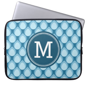 Blått för personligMonogramTeadrop mönster Laptop Fodral