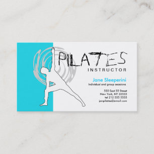 Blått för Pilates instruktörvisitkort Visitkort