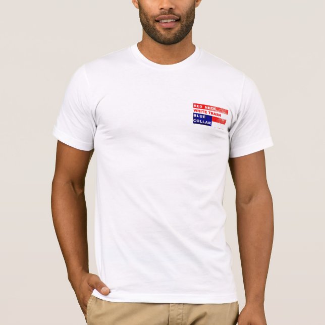 Blått för RedNeckvitsopor förser med krage den T-shirt (Framsida)