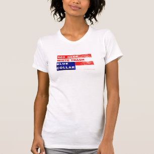Blått för RedNeckvitsopor förser med krage liv  T Shirt