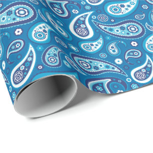 Blått för safir för Paisley mönster Retro Presentpapper