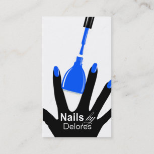 Blått för salong för MANICUREPEDICUREnagel Visitkort