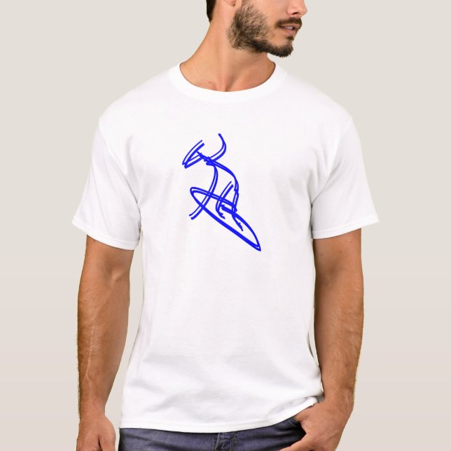 blått för snowboarding logo11 tee shirt (Framsida)