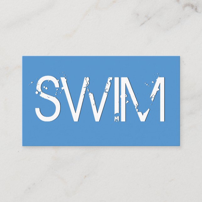 BLÅTT för stil V64J för SIMNINGINSTRUKTÖRGrunge Visitkort (Framsida)