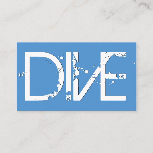 BLÅTT för stil V64K för DYKNINGINSTRUKTÖRGrunge Visitkort (Framsida)