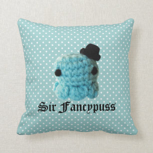 Blått för top hat för Kawaii gulliga Kudde