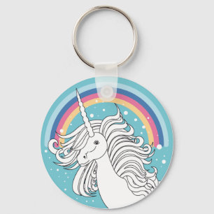 BLÅTT FÖR UNICORN KEYCHAIN NYCKELRING