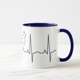 Blått för vit för hundmugg 11oz vid Zazz_it Mugg