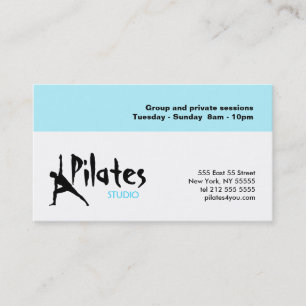 Blått för vit för Pilates studiovisitkort Visitkort