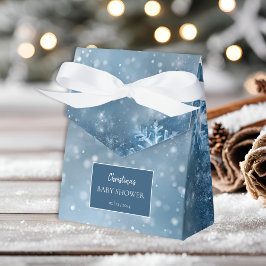 Blått för Winter Wonderland Baby Shower Blue Presentaskar