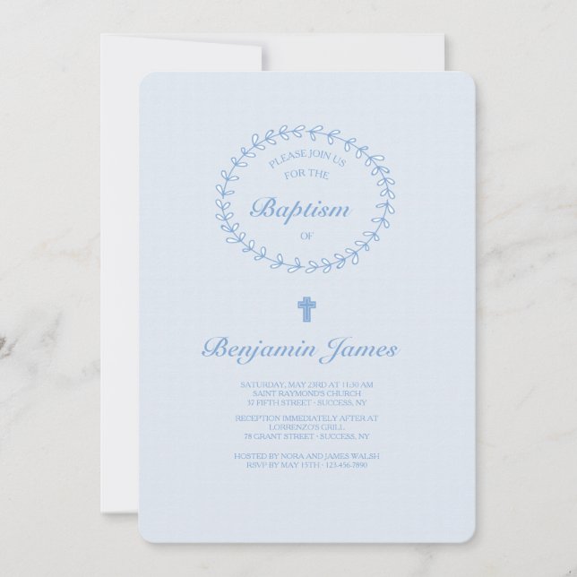 Blått förgrena sig inbjudan (Framsida)