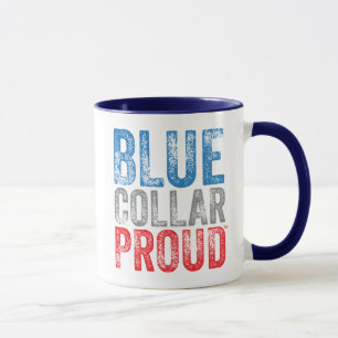Blått förser med krage stolt 11oz. Keramisk Mugg