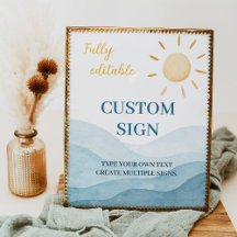 Blått första Resa runt Sol födelsedag Anpassningsb