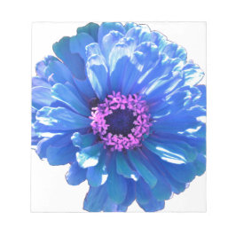 Blått foto för blått daisy i blommigten anteckningsblock