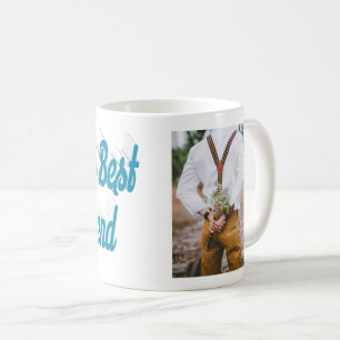 Blått foto-himlar-skript för flickvän kaffemugg