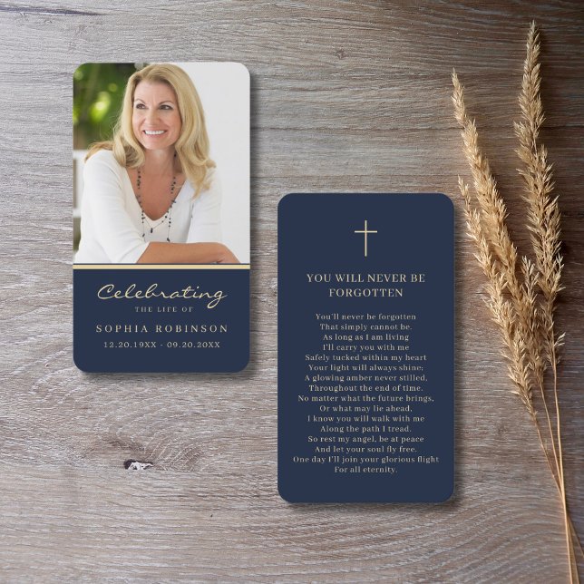 Blått foto-minneskort med Guld Visitkort (Skapare uppladdad)