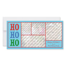 Blått fotojulkort med Anpassningsbar text