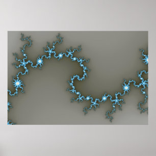 Blått - Fractalaffisch Poster