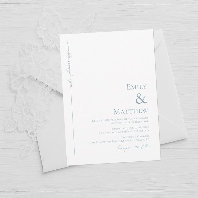 Blått från början Bröllopsinbjudan Inbjudningar (Skapare uppladdad)