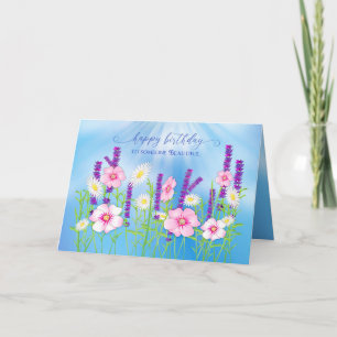 Blått från födelsedag Speciella Dam-ömma Blomstert Kort