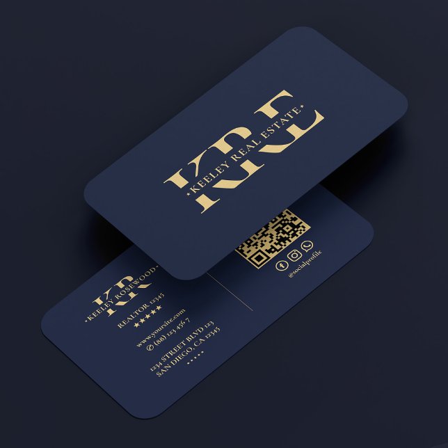 Blått från Modern Realtor Mortgage Broker Visitkort (Modern Realtor Mortgage Broker Navy Blue Business Card
)