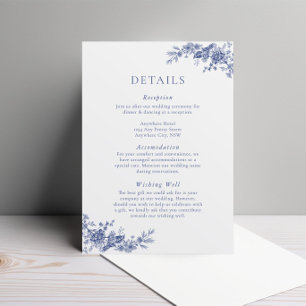 Blått Fransk för hölje för elegant med Blommigt Tilläggskort
