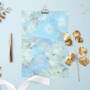 Blått Fransk Hydrangea Blommigt Stationery Papper