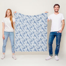 Blått franskt land Toile-mönster