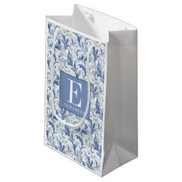Blått franskt land toile-mönster monogram