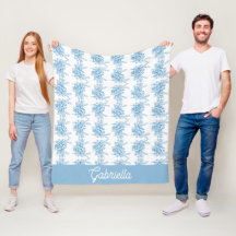 Blått franskt Toile blommönster namn