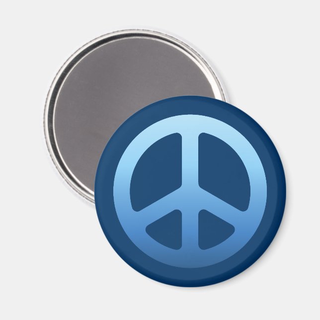 Blått Fredstecken Magnet (Front/Back)