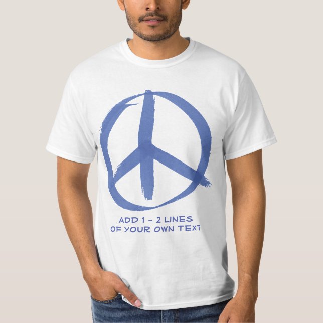 Blått Fredstecken Tee (Framsida)