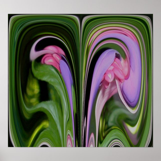 Blått Fushia-Abstrakt Poster (Framsidan)