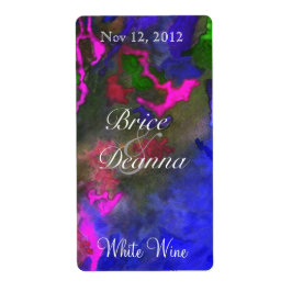 Blått fusionsetikett 2 Bröllop Vin Fraktsedel