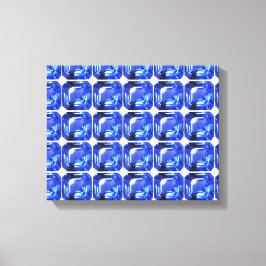 Blått fyrkantigt mönster canvastryck