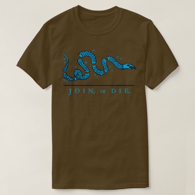 Blått Gå med eller dö T Shirt (Design framsida)