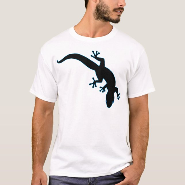 Blått GECKO-kontur T Shirt (Framsida)