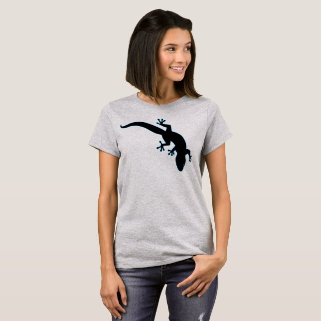 Blått GECKO-kontur T Shirt (Hel framsida)