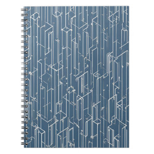 Blått geometri bärbar dator - elegant design anteckningsbok