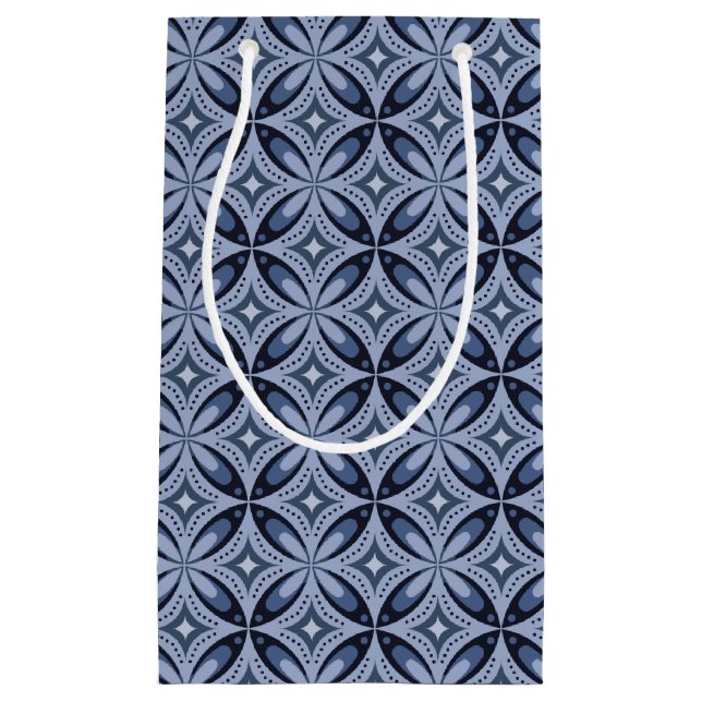 Blått geometriskt mönster i retro stil (Framsidan)