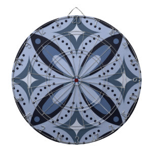 Blått geometriskt mönster i retrostil darttavla
