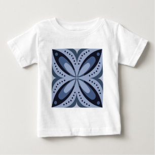 Blått geometriskt mönster i retrostil t shirt